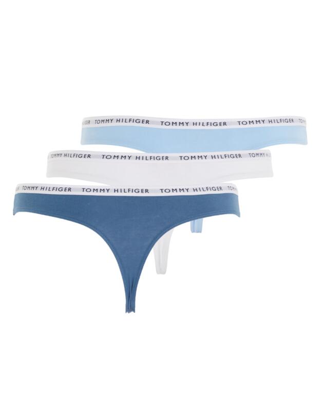 Tommy Hilfiger 3 Pack Thong Vessel Blue/White/Blue Coast