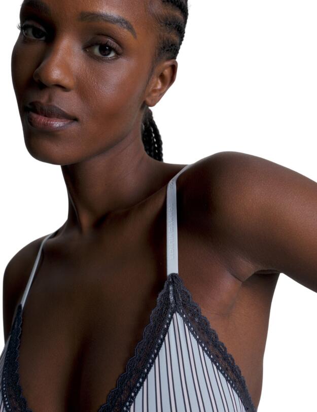Tommy Hilfiger Unlined Triangle Bra Wuw/wlw Nola Stripe Blue