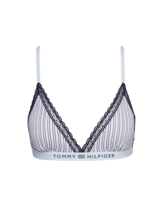 Tommy Hilfiger Unlined Triangle Bra Wuw/wlw Nola Stripe Blue