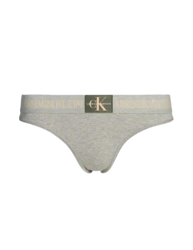 Calvin Klein Monogram Thong Grey Heather/Citrus