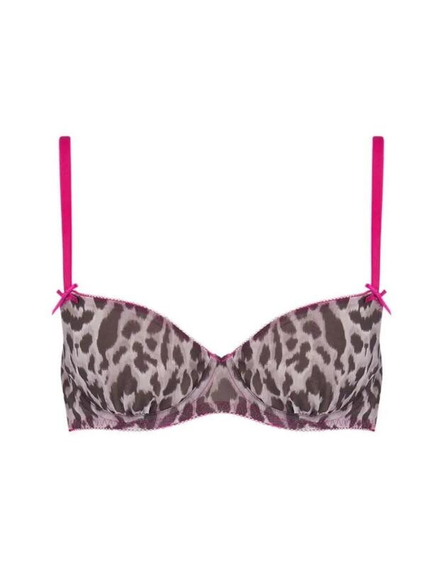 Muse by Coco de Mer FiFi Balcony Bra Grey Leopard