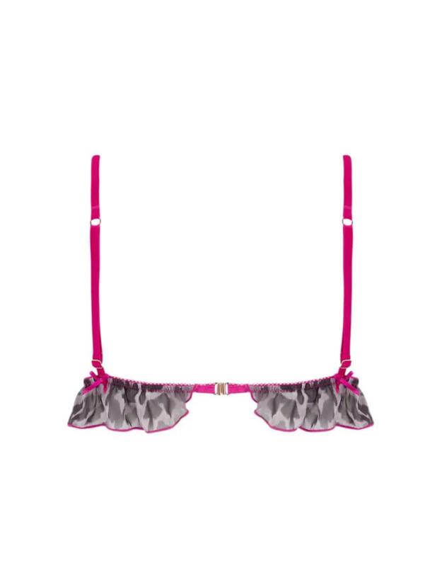 Muse by Coco de Mer FiFi Triangle Bra Grey Leopard