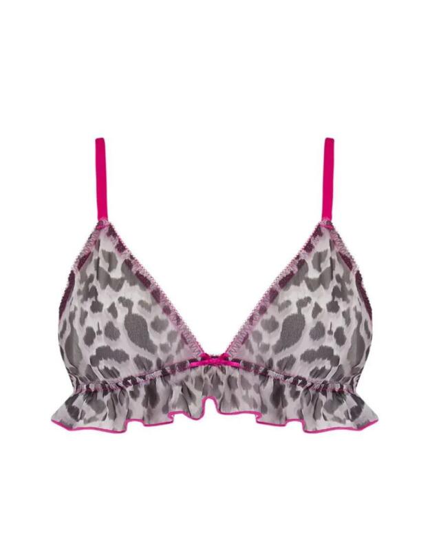 Muse by Coco de Mer FiFi Triangle Bra Grey Leopard