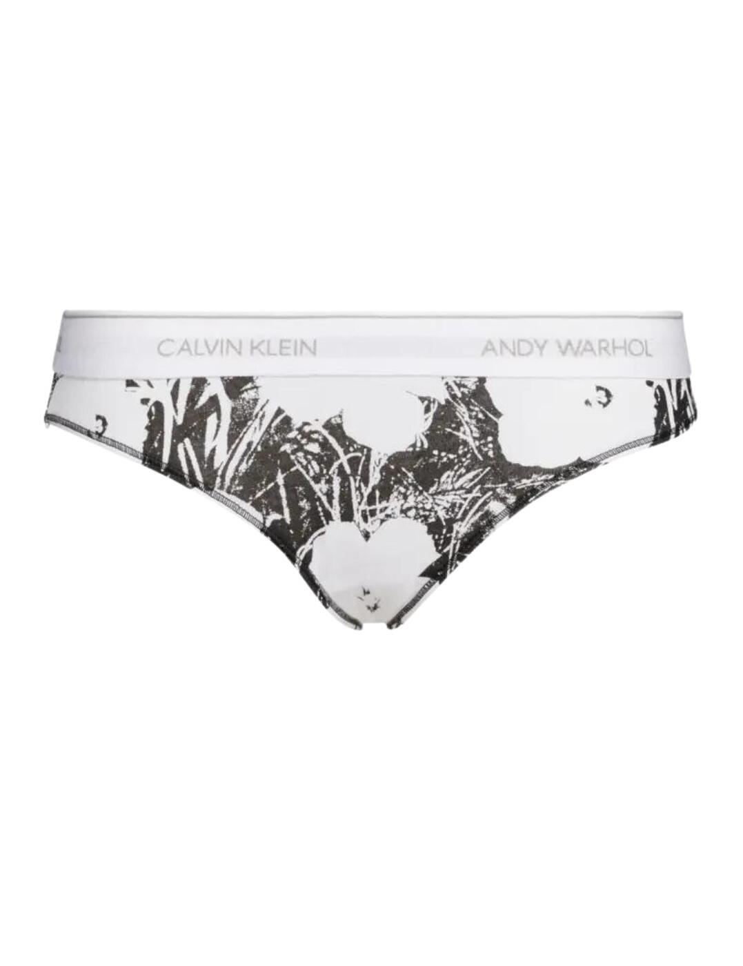  Calvin Klein Andy Warhol Bikini Style Brief  AWH Flowers/ White