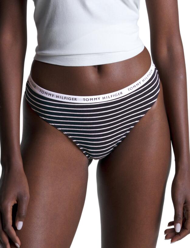 Tommy Hilfiger 3 Pack Thong Stripe/White/Light Pink