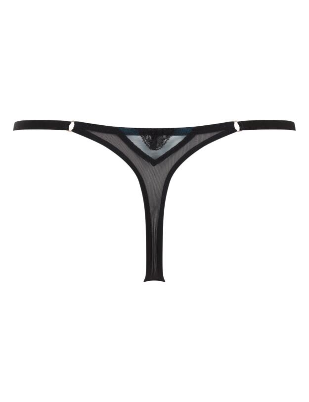 Gossard VIP Confession Strappy Thong Black/Teal 