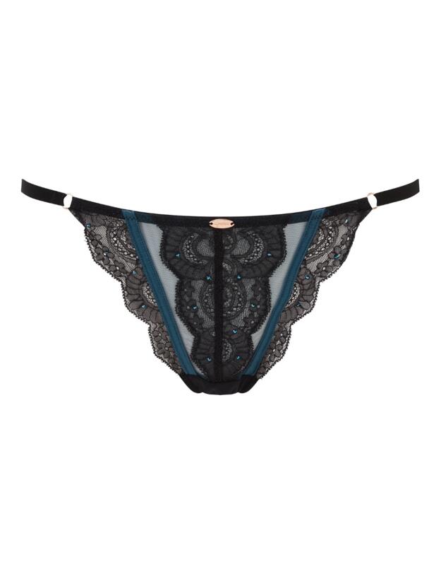 Gossard VIP Confession Strappy Thong Black/Teal 