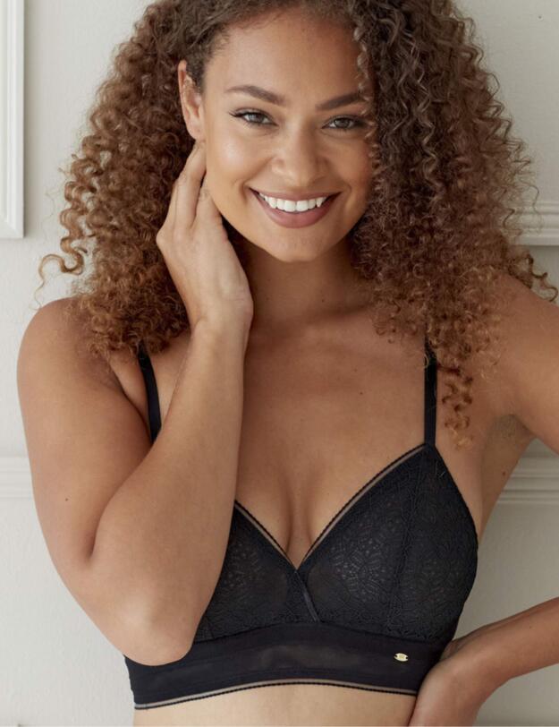 Pretty Polly Delicate Lace Non Wired Bra Black