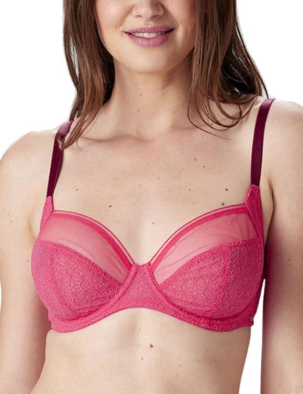 Pretty Polly Delicate Lace Underwired Balcony Bra Watermelon
