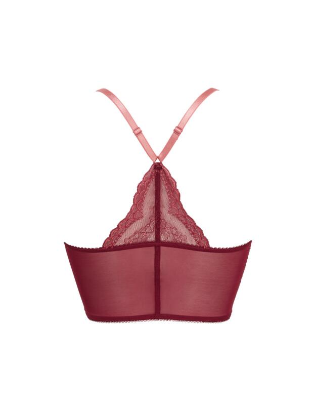 Gossard Superboost Lace Deep V Bralette Bra Cranberry/Raspberry Sorbet