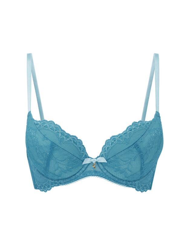 Gossard Superboost Lace Padded Plunge Bra Ocean Blue