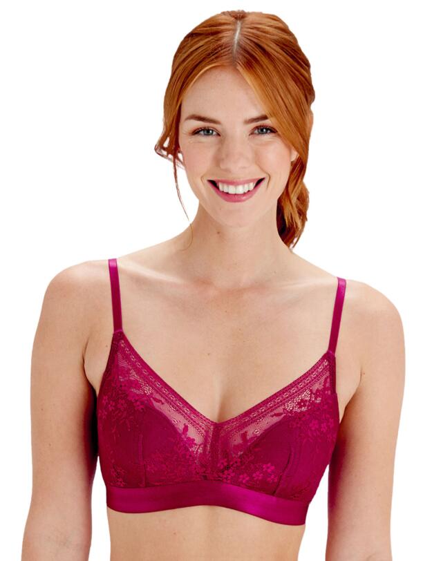 Pretty Polly Botanical Lace Non Wired Triangle Bra Fuchsia