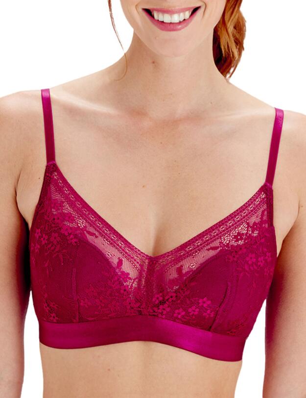 Pretty Polly Botanical Lace Non Wired Triangle Bra Fuchsia