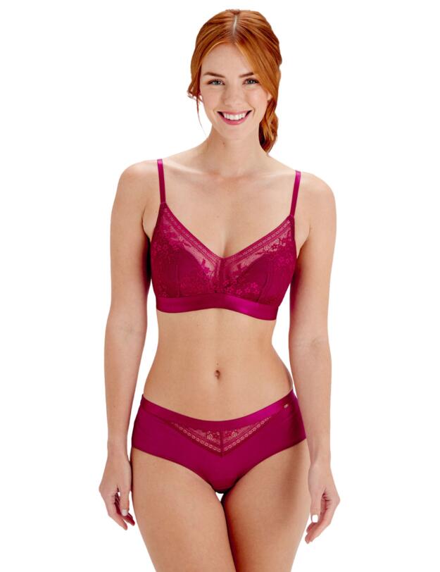 Pretty Polly Botanical Lace Non Wired Triangle Bra Fuchsia
