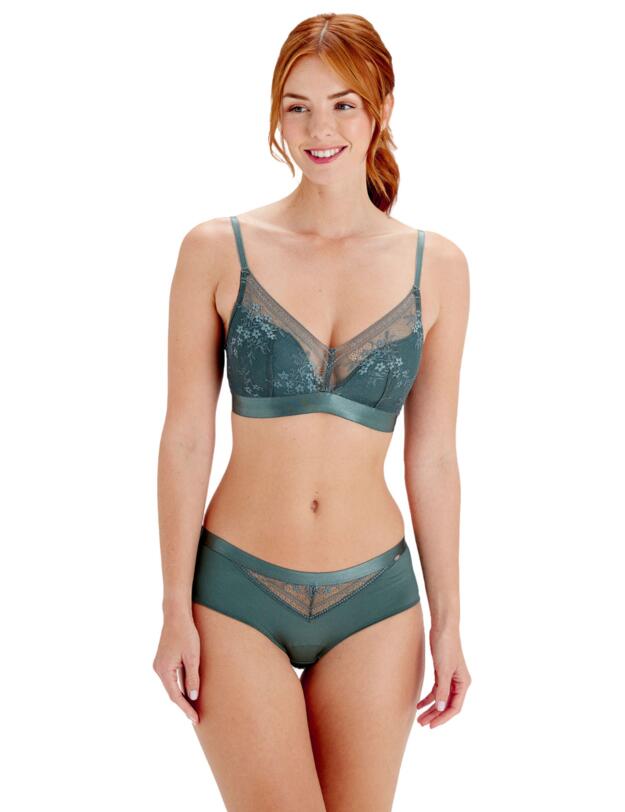 Pretty Polly Botanical Lace Non Wired Triangle Bra Sage