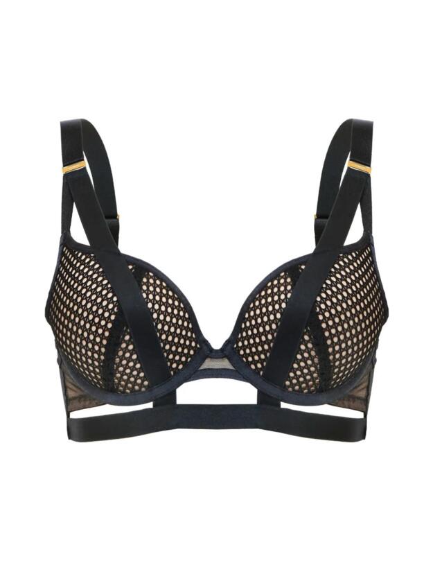 Gossard Pulse Mesh Padded Longline Bra Black 