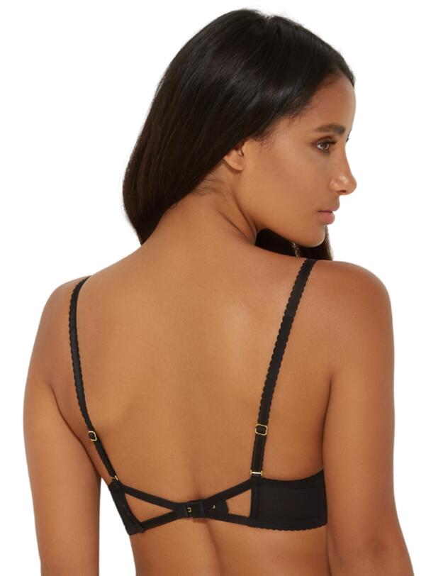 Gossard Sheer Seduction Padded Plunge Bra Black 