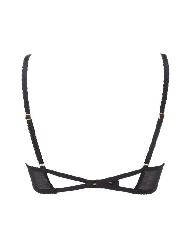 Gossard Sheer Seduction Padded Plunge Bra Black 