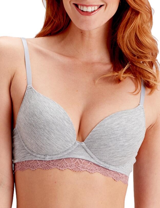 Pretty Polly Casual Comfort Moulded T-Shirt Bra Grey Marl/Sugar Plum