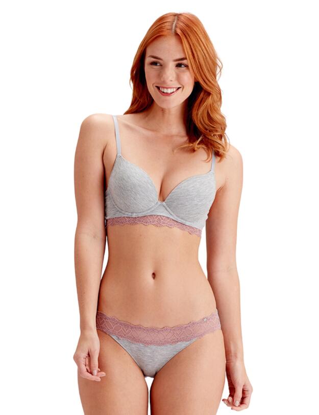 Pretty Polly Casual Comfort Moulded T-Shirt Bra Grey Marl/Sugar Plum