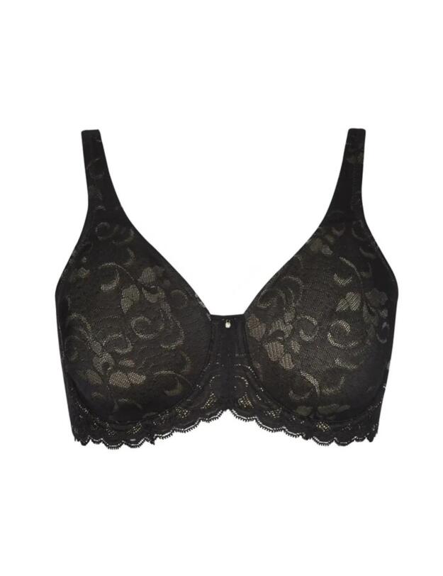 Maidenform Beautiful Support Lace Minimizer Bra Black/Champagne