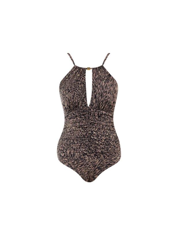 Seaspray Ava High Neck Swimsuit Brown