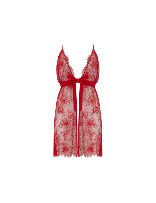 Pour Moi For Your Eyes Only Lace Babydoll Red 