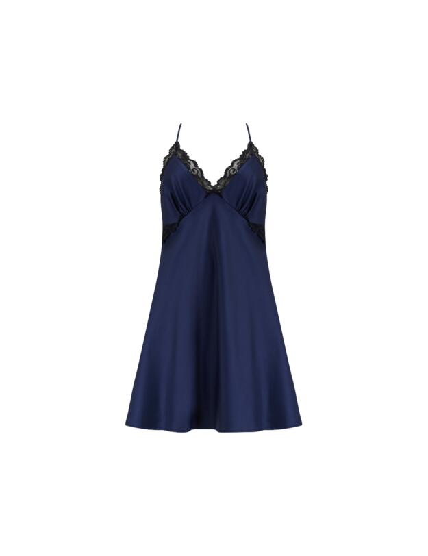 Pour Moi Dusk Satin Lace Chemise  Navy/Black