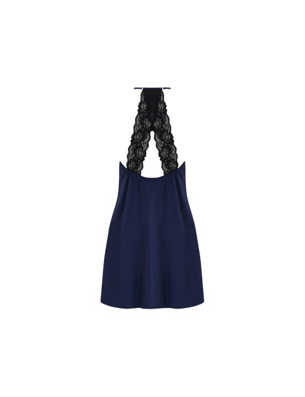 Pour Moi Dusk Satin Lace Chemise  Navy/Black