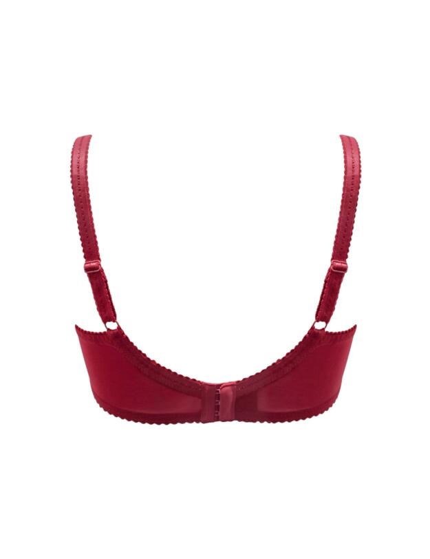 Pour Moi Sofia Lace Embroidered Side Support Bra Red