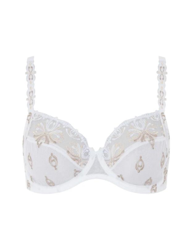 Chantelle Champs Elysées 3 Section Bra White/Brown