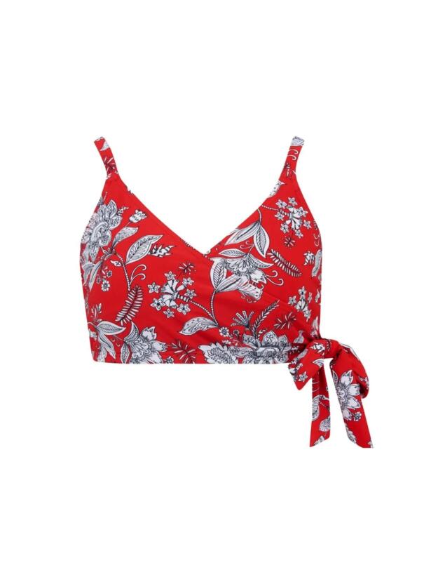 Pour Moi Freedom Wrap Bikini Top Red/White