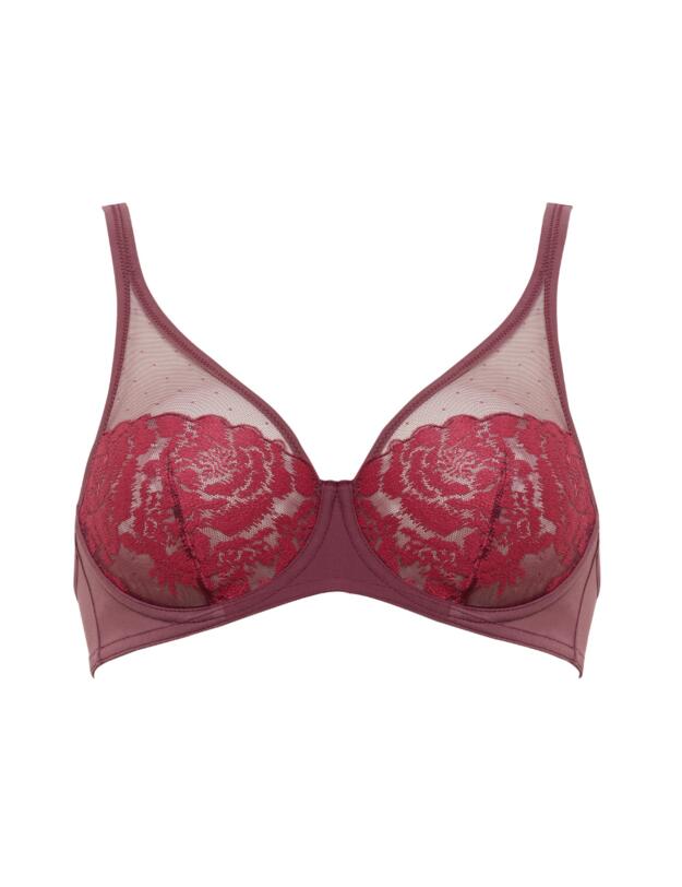 Maison Lejaby Fleur Ikat Plunge Bra Burgundy