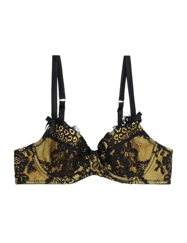 Playful Promises Jaquelina Mustard Contrast Plunge Bra Mustard