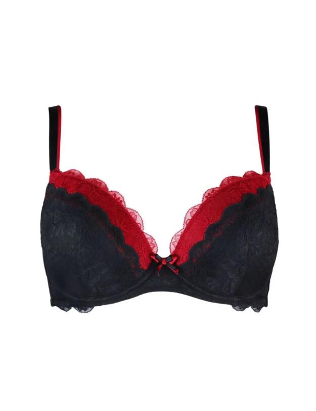  Pour Moi Allure Lightly Padded Bra Black/Red