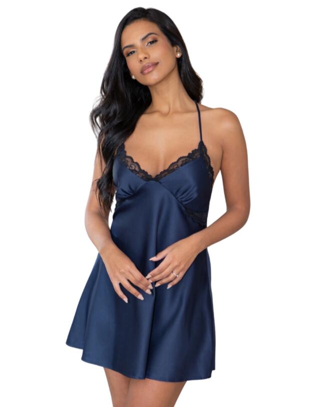Pour Moi Dusk Satin Lace Chemise  Navy/Black