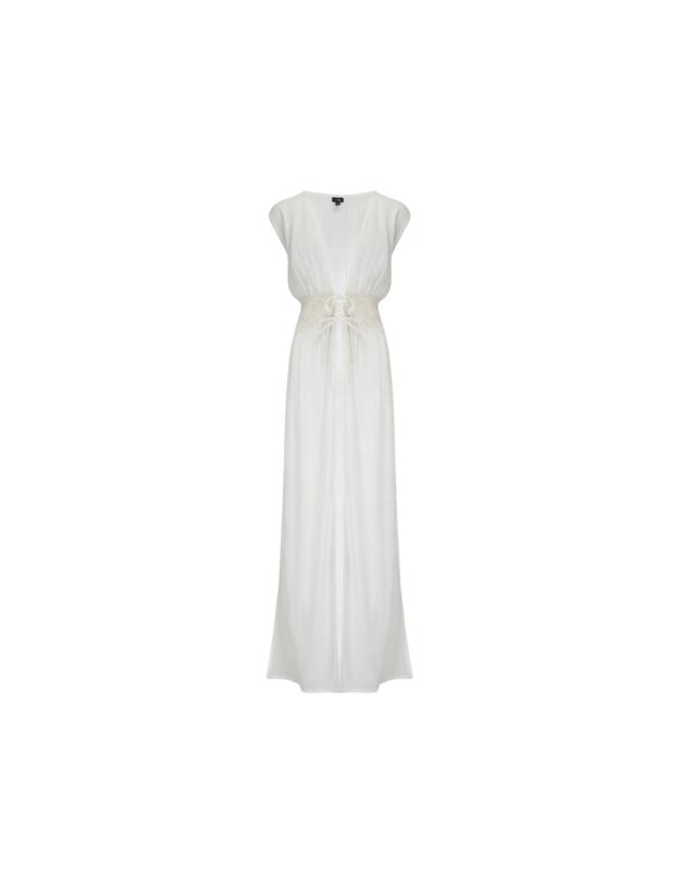 Pour Moi Crinkle Viscose Maxi Beach Cover Up White
