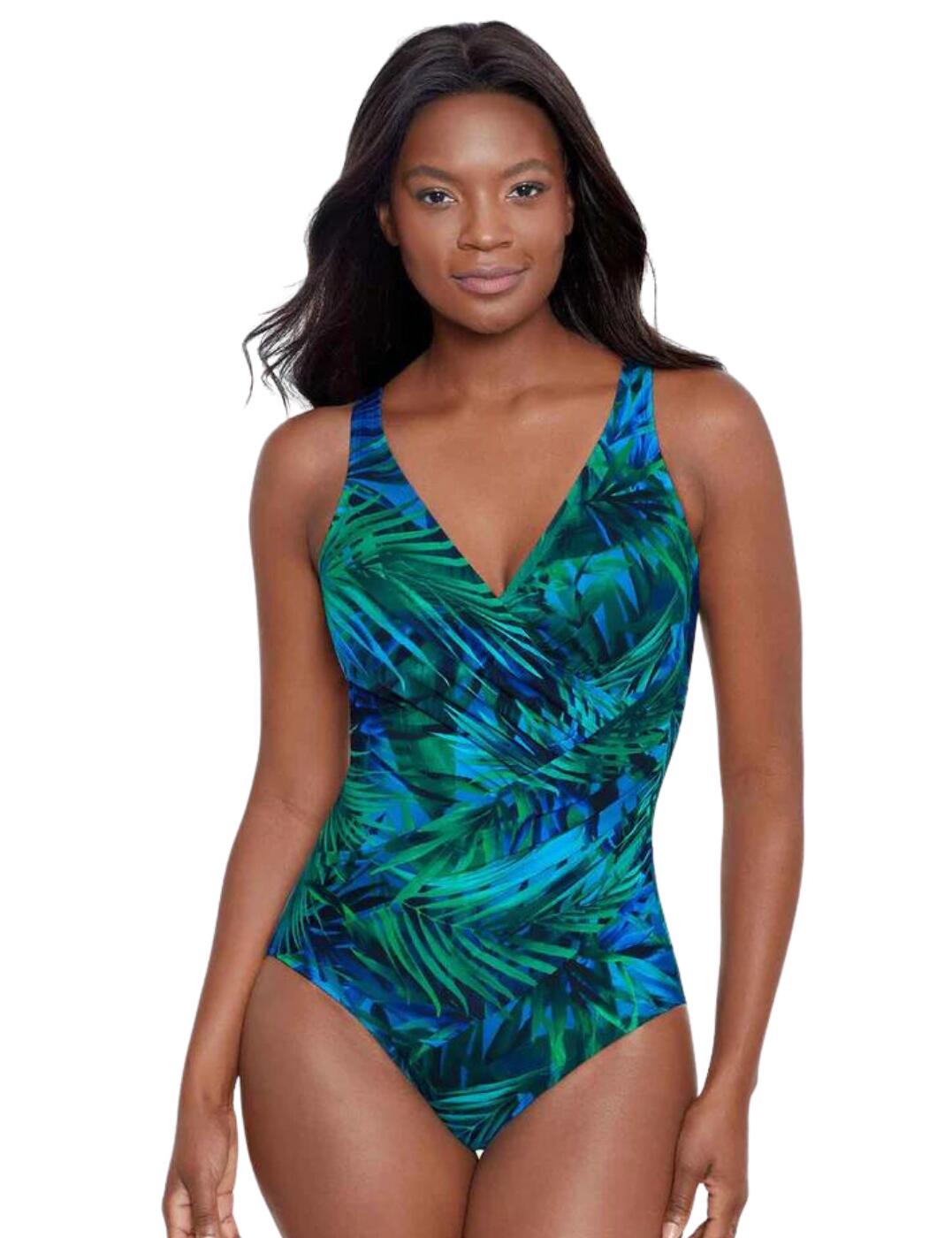 Miraclesuit Palm Reeder Oceanus Swimsuit front view