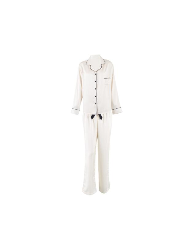 Bluebella Claudia Shirt and Trouser Set Cream/Black 