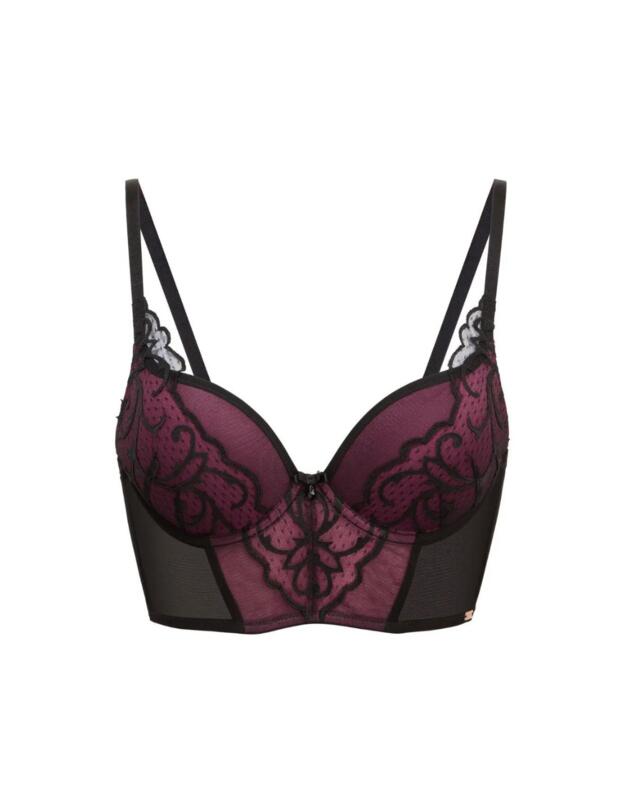 Gossard VIP Indulgence Padded Longline Bra Black/Plum