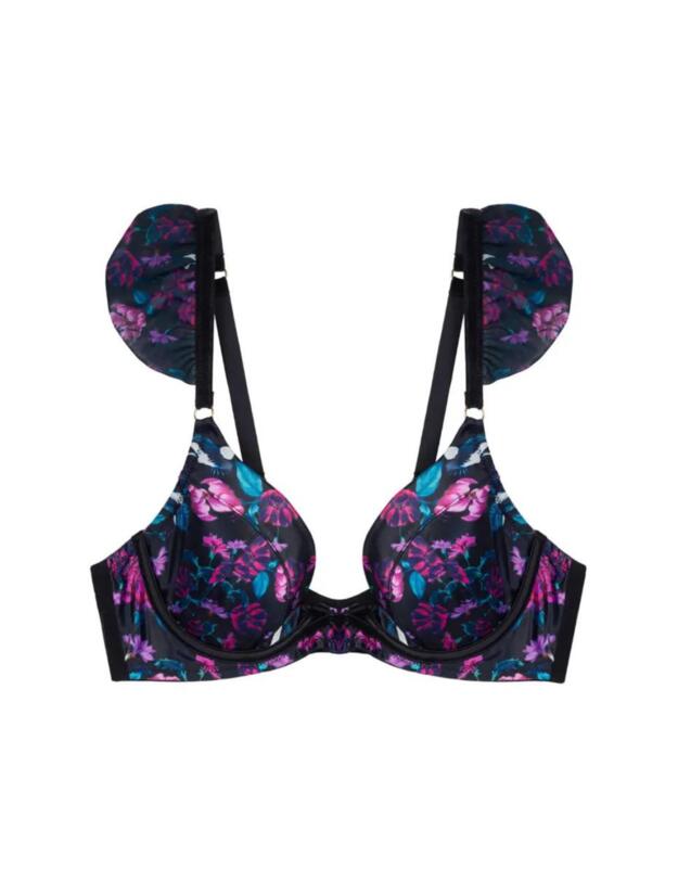 Playful Promises Noriko Plunge Bra Crane Print