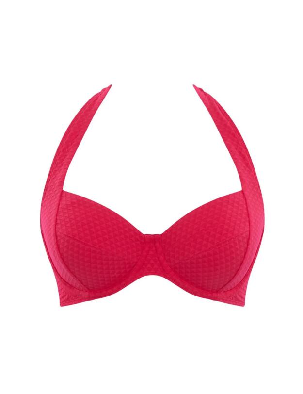 Panache Echo Halter Balcony Bikini Top Hot Pink