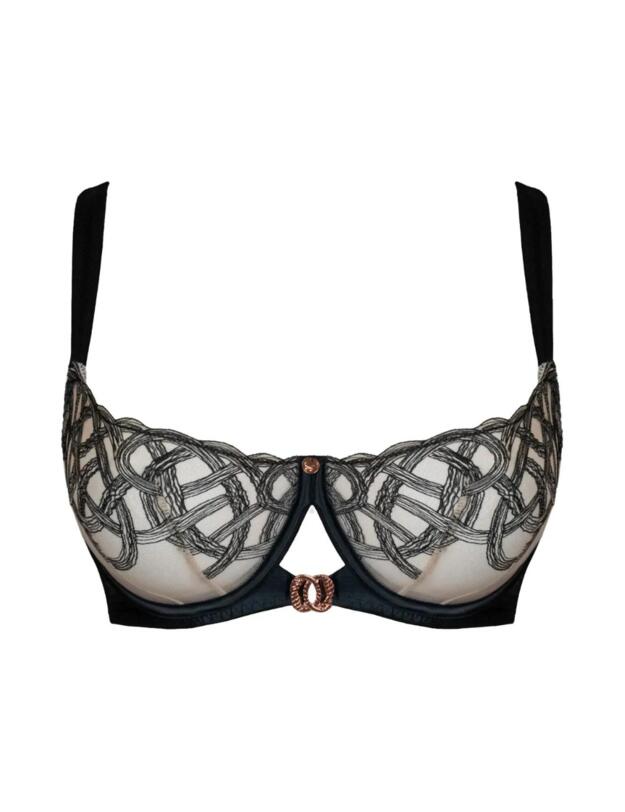 Scantilly by Curvy Kate Lovers Knot Balcony Bra Black/Latte
