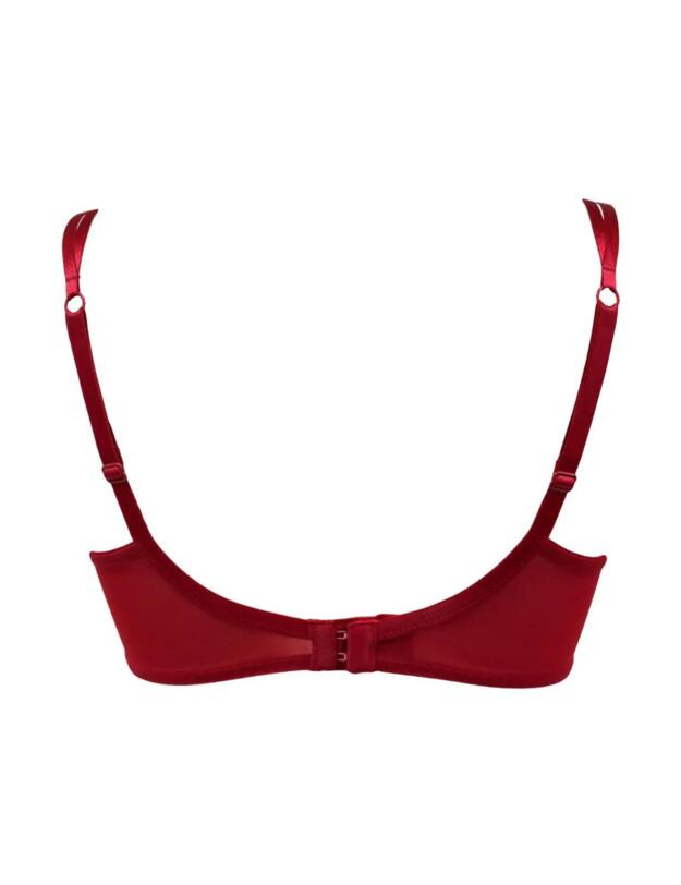 Pour Moi Dark romance Padded Bra Red/Black