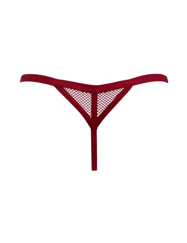 Pour Moi Dark Romance Thong Red/Black