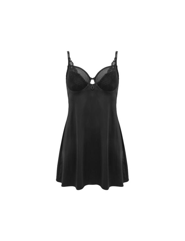 Pour Moi Lavish Babydoll Chemise Black