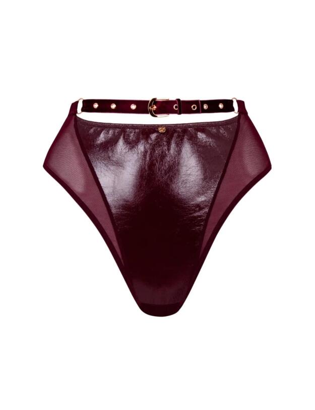Scantilly by Curvy Kate Buckle Up High Waist Thong Oxblood