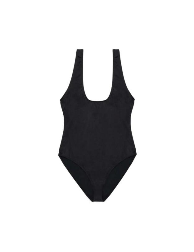 Playful Promises Hunter McGrady Black High Leg Low Cut Swimsuit Black