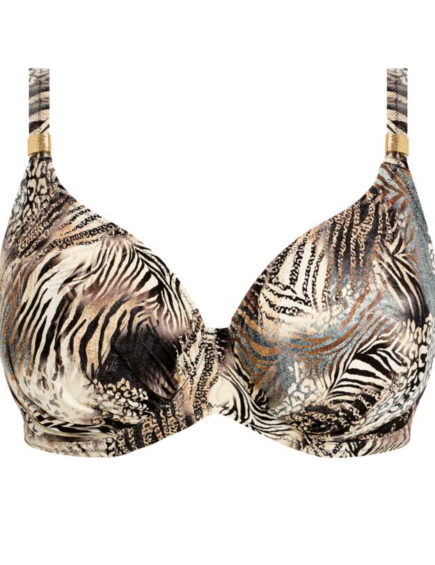  Fantasie Seraya Sands Underwired Gathered Full Cup Bikini Top Monochrome 