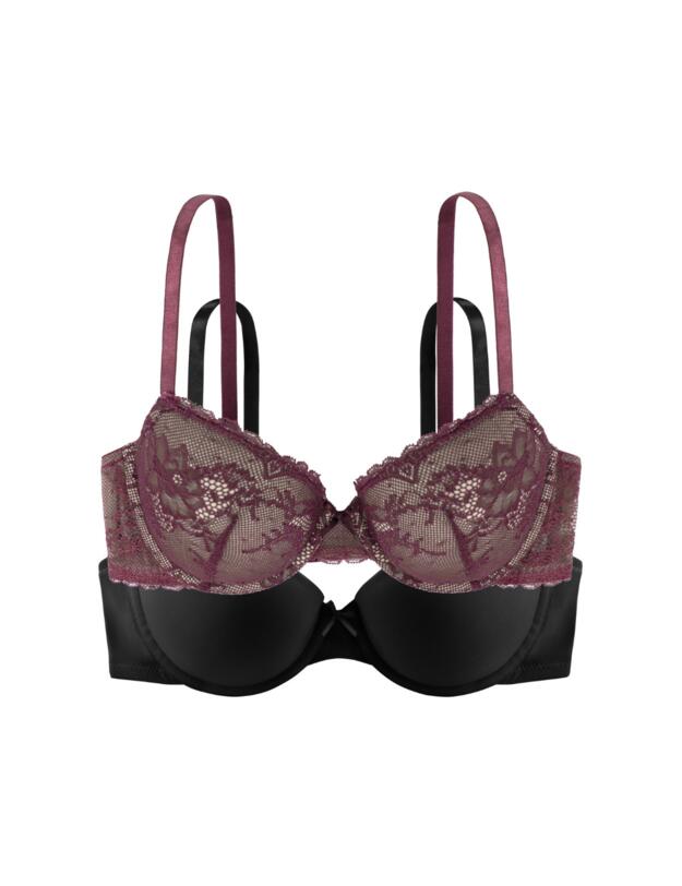 Dorina Chloe-2PP Demi Cup Bra Red/Black 